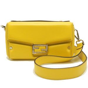 FENDI Yellow Leather Shoulder Bag
